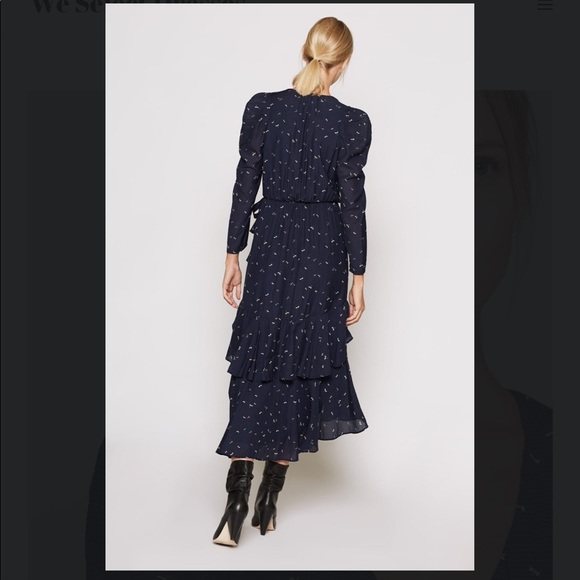 JOIE wrap-effect  printed seersucker midi dress - Picture 6 of 10